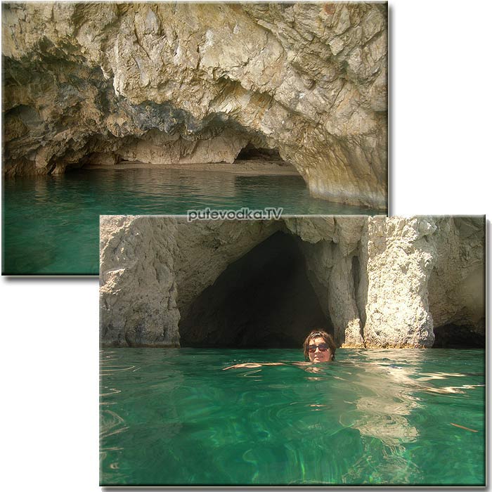 Яхта ПЕПЕЛАЦ. Пещеры Черепахового острова (Marathonisi) на юго-западе о.Закинтос (Zante).