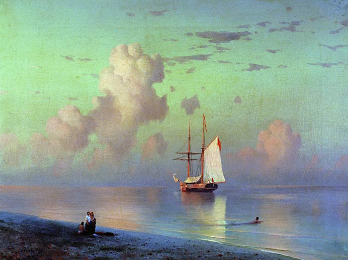 Закат. 1866г. 46х61см. Частные собрания. Холст, масло. Закат. 1866г. 46х61см. Частные собрания. Холст, масло.