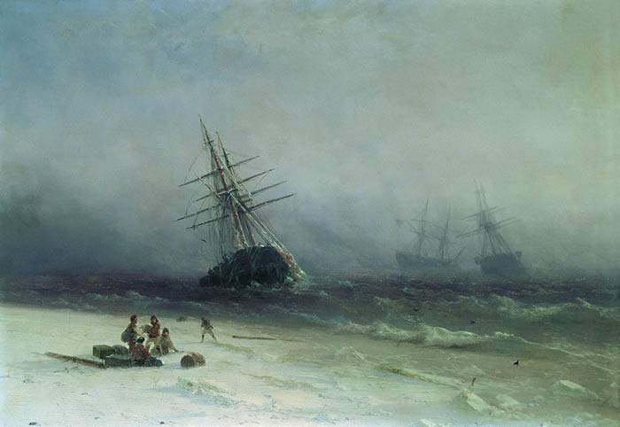 Кораблекрушение в Северном море. 1875г. 41х58см. Холст, масло. Феодосийская картинная галерея. Кораблекрушение в Северном море. 1875г. 41х58см. Холст, масло. Феодосийская картинная галерея.