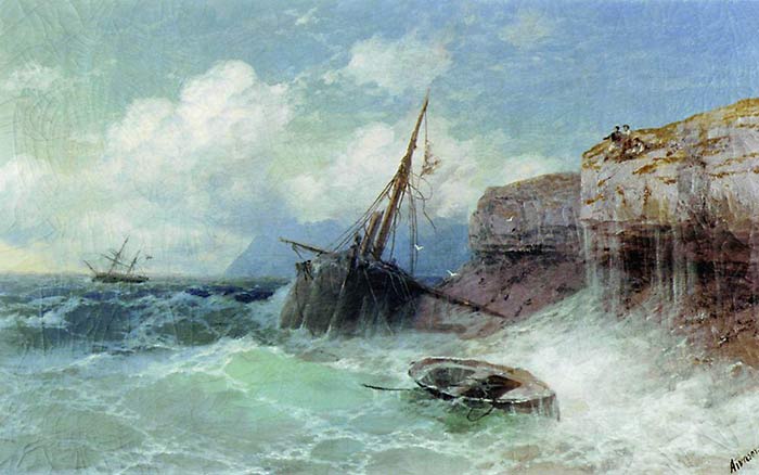 Буря на море. 1880г. 63х98см. Холст, масло. Национальная галерея Армении, Ереван. Буря на море. 1880г. 63х98см. Холст, масло. Национальная галерея Армении, Ереван.